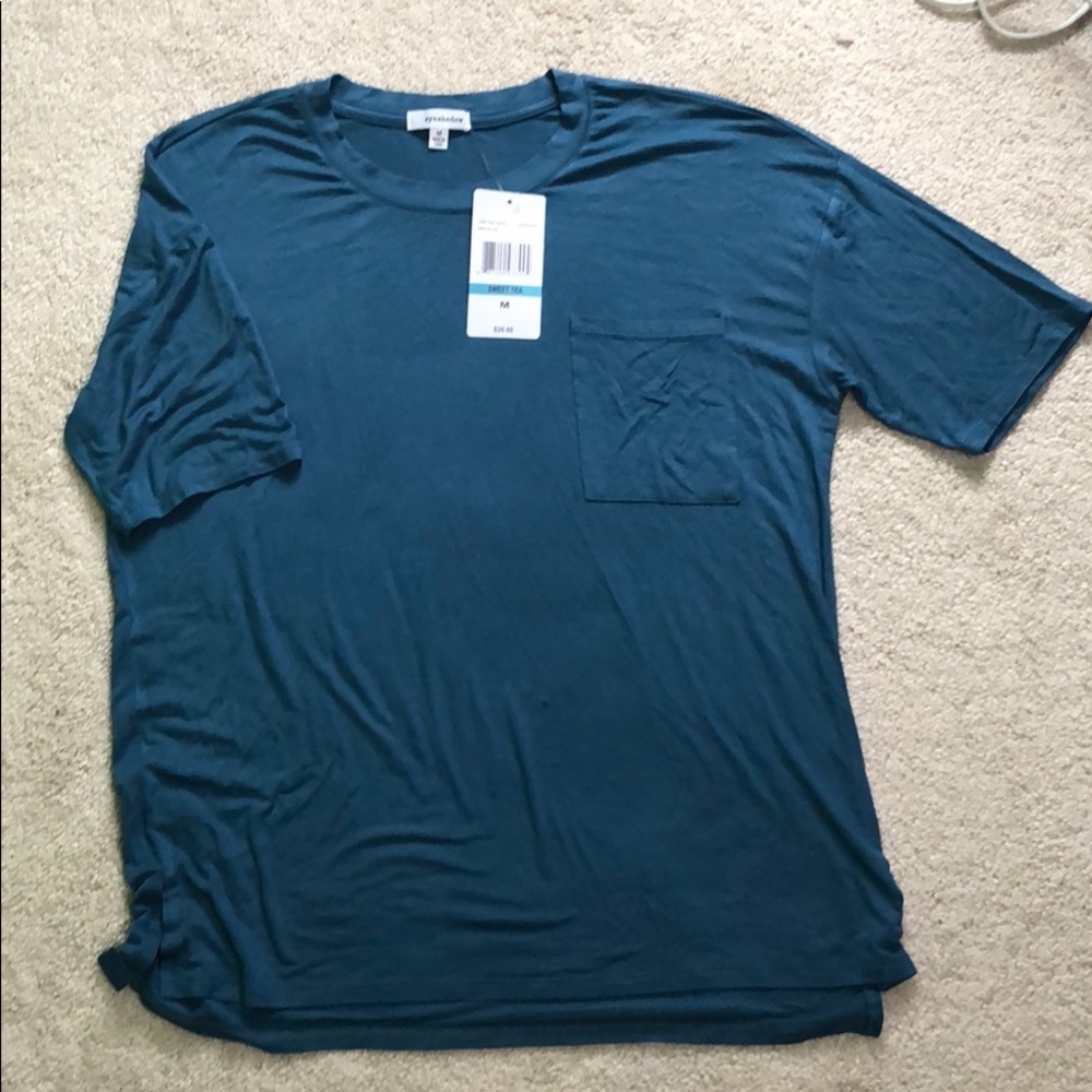 Peacock blue medium tee with pocket
